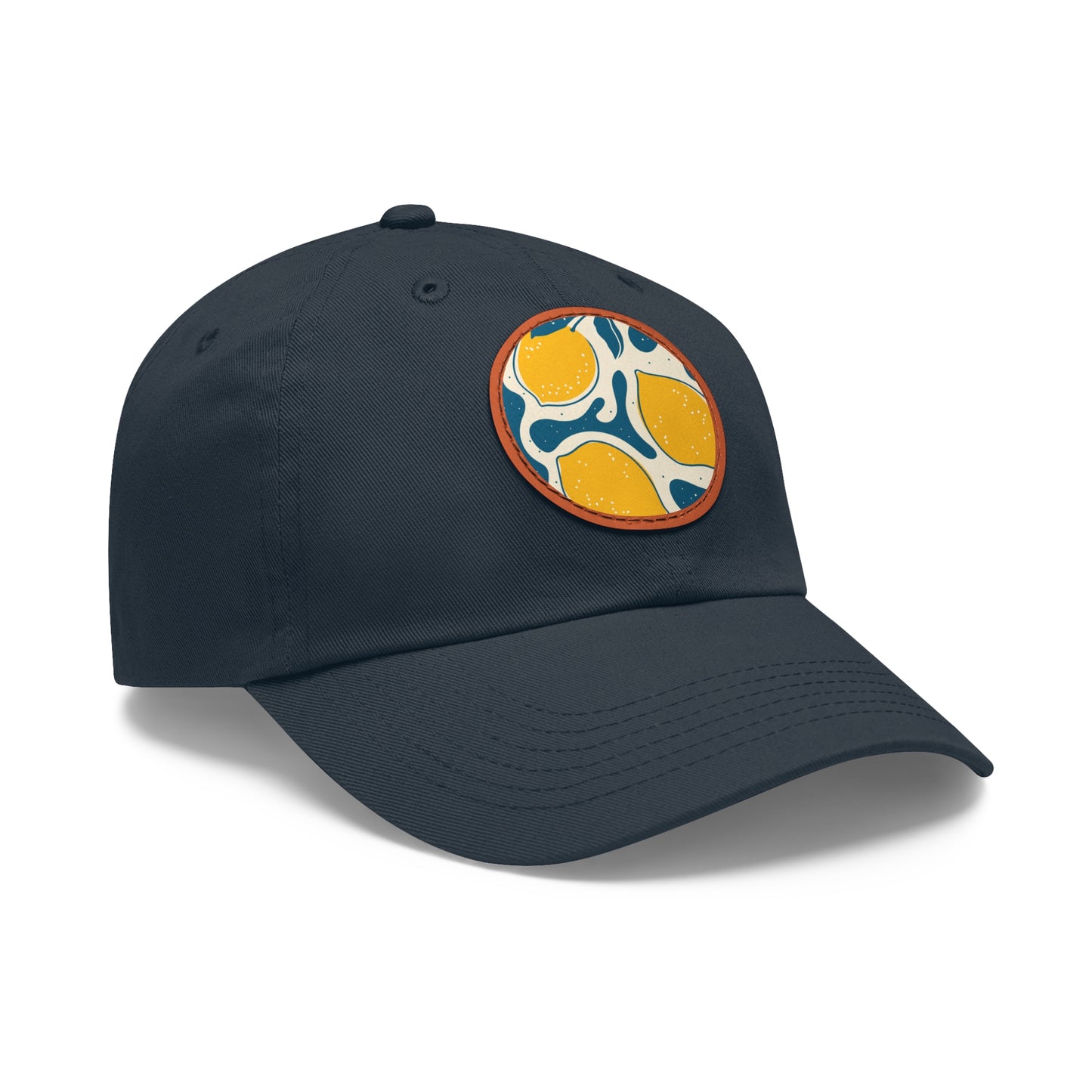 Lemony  Dad Hat with Leather Patch (Round)