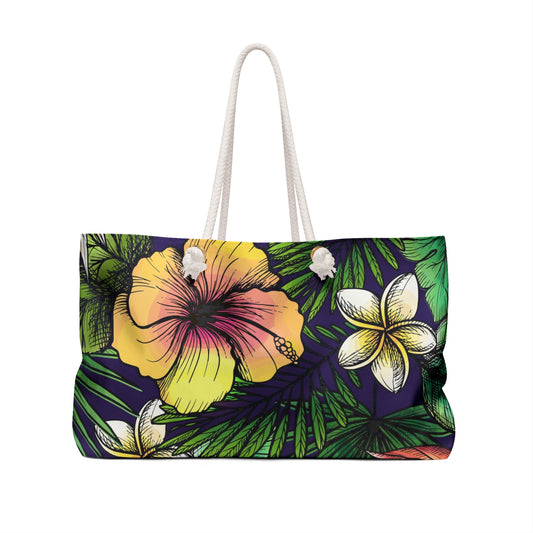 Deep Floral Weekender Bag