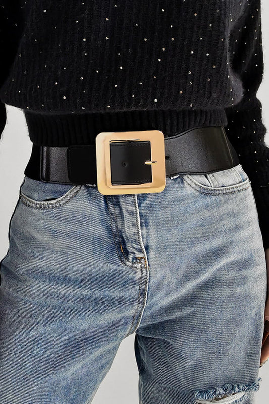 Stylish PU Belt with Statement Alloy Buckle