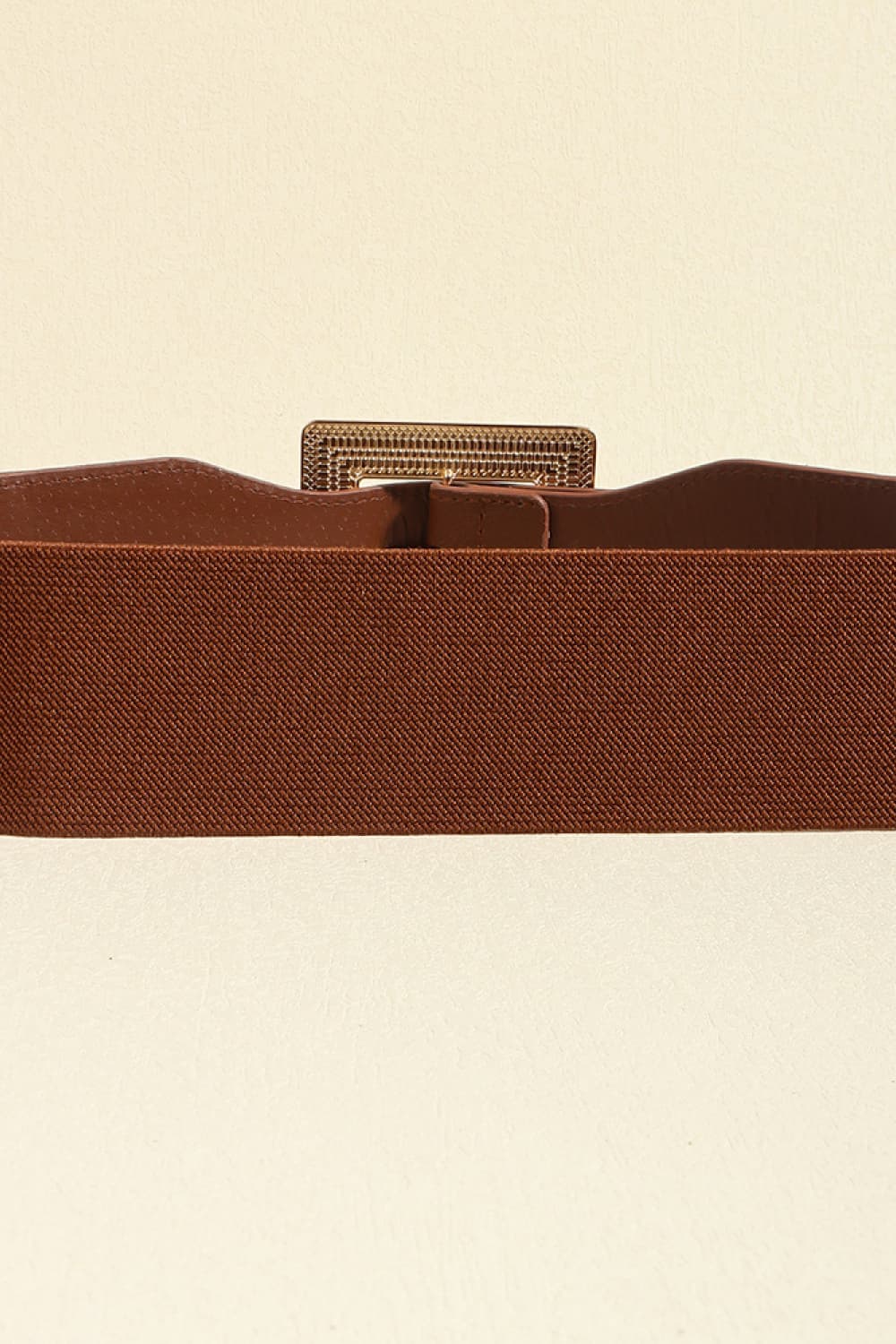 Wide PU Belt with Bold Alloy Buckle