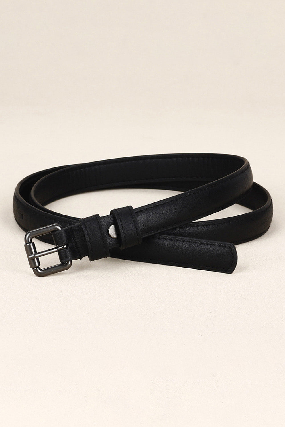 Slim PU Belt with Minimalist Buckle