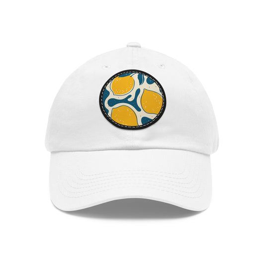 Lemony  Dad Hat with Leather Patch (Round)