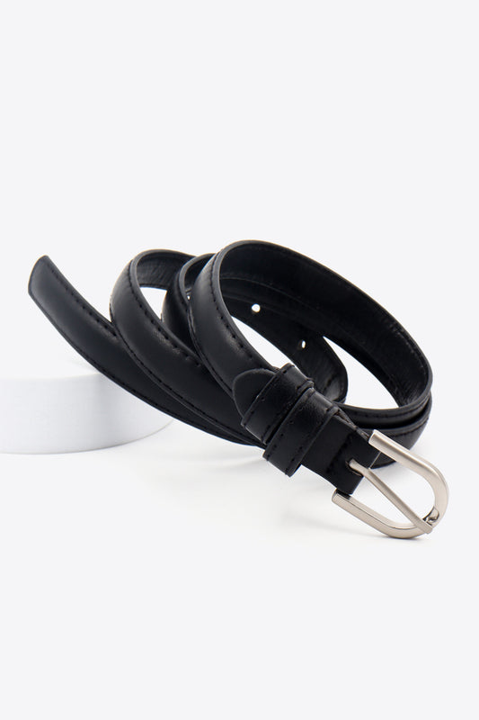 Slim PU Belt with Minimalist Buckle