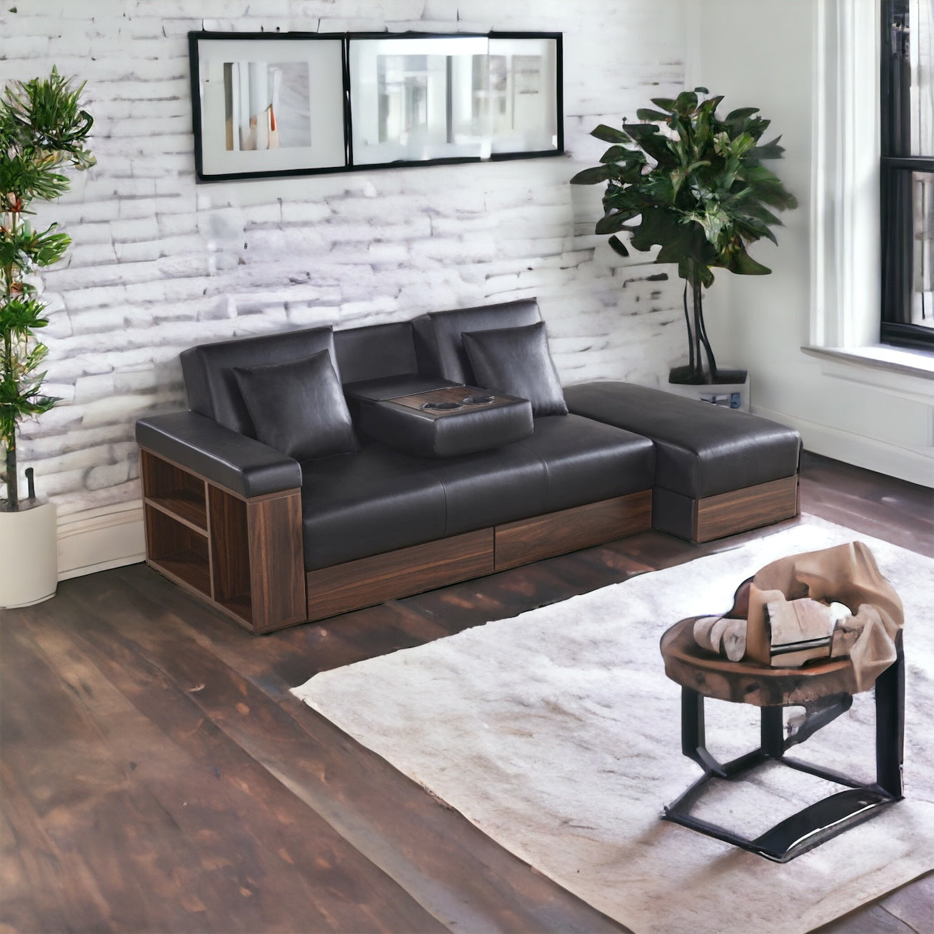 Cozy Haven Hub Sofa - Obsidian Wood