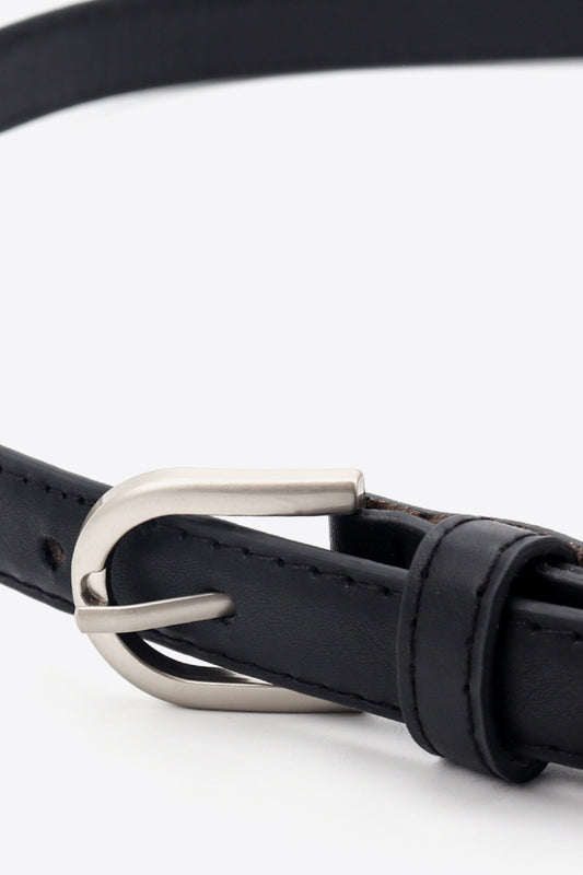 Slim PU Belt with Minimalist Buckle