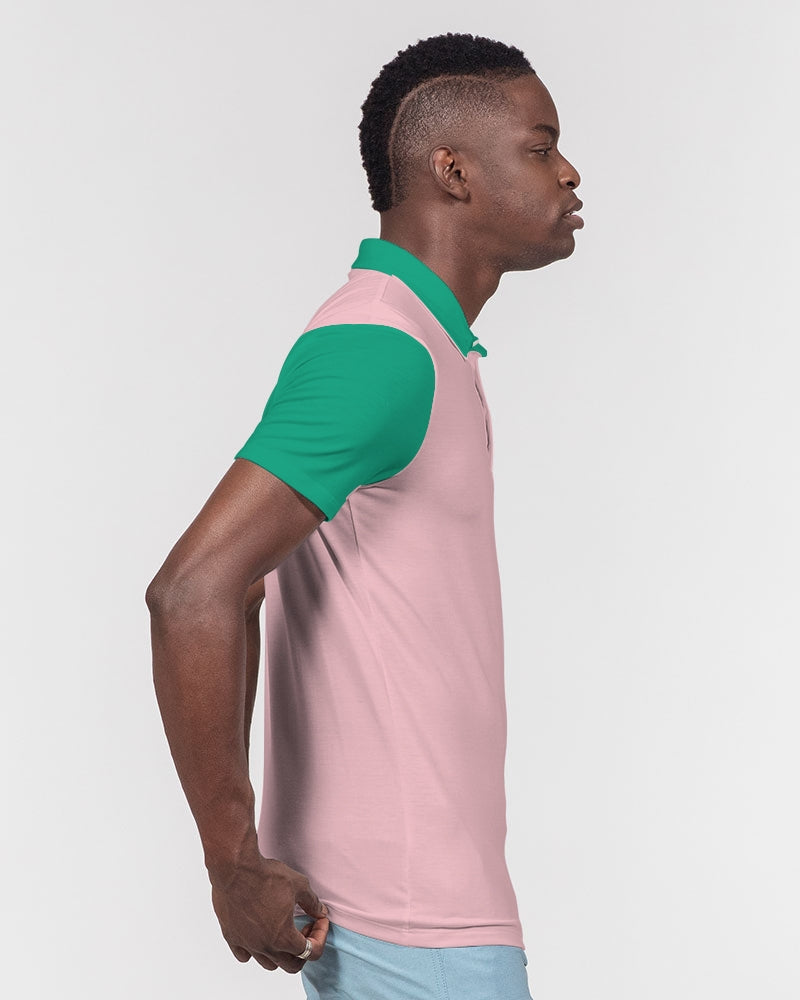 Pink! Slim Fit Short Sleeve Polo With Four Button Placket