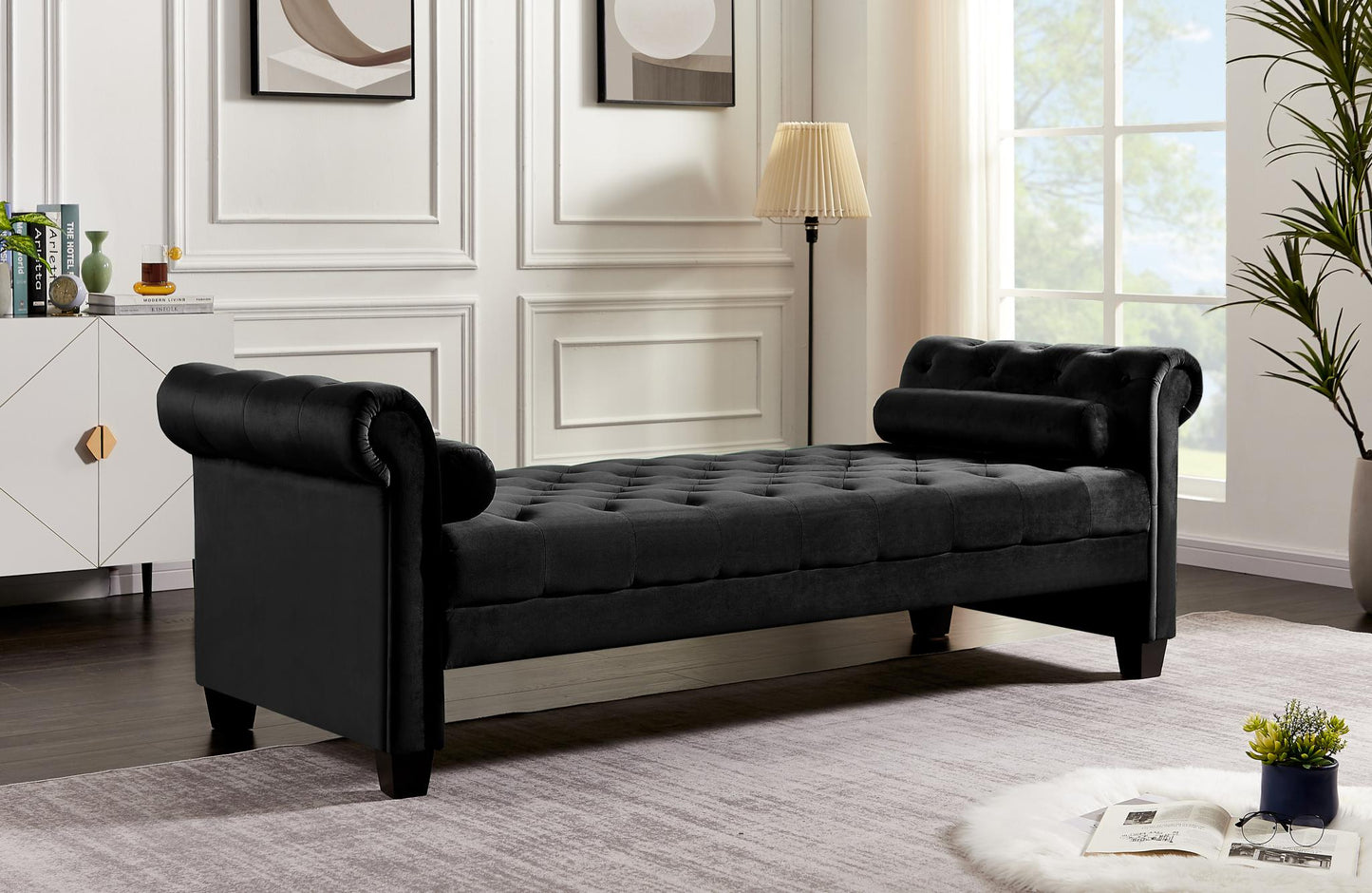 Tranquility Stretch Grand Chaise - Obsidian