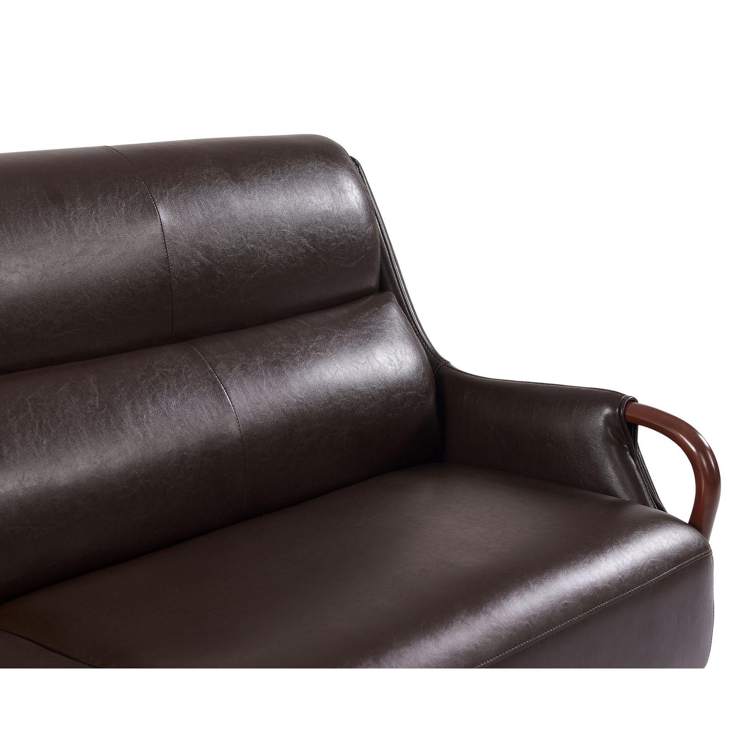 Mid-Century Muse Leather Lounge Sofa - Chocolate