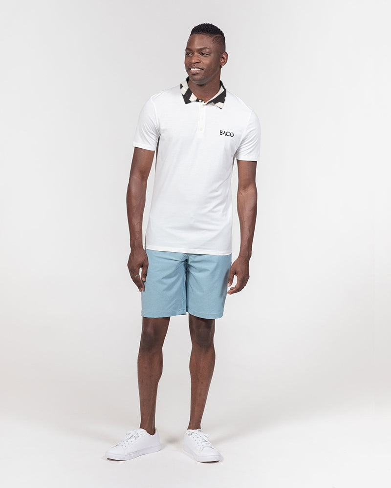 Black &amp; White Maze Slim Fit Short Sleeve Polo