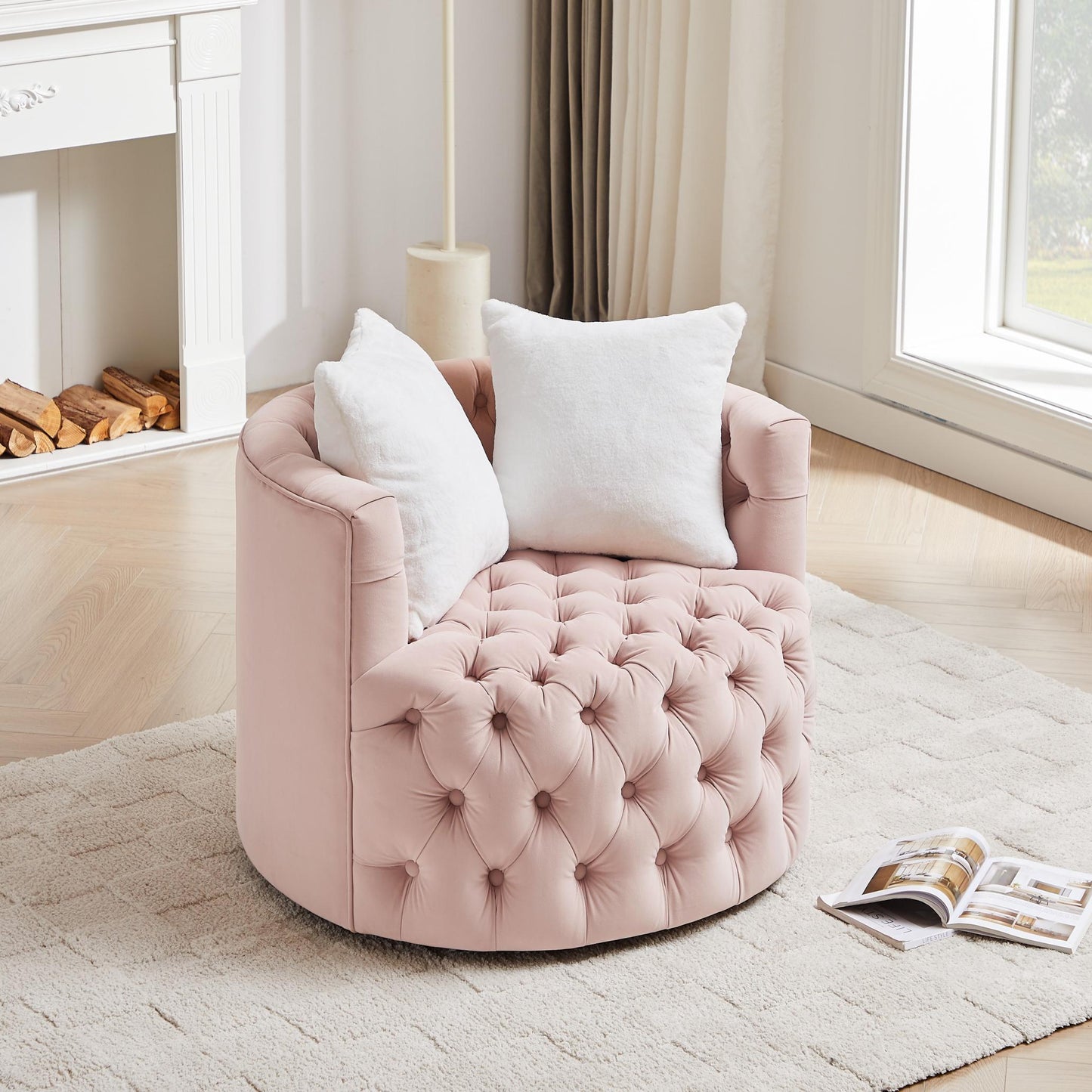 VersaSpin Velvet Elegance Chair - Blush