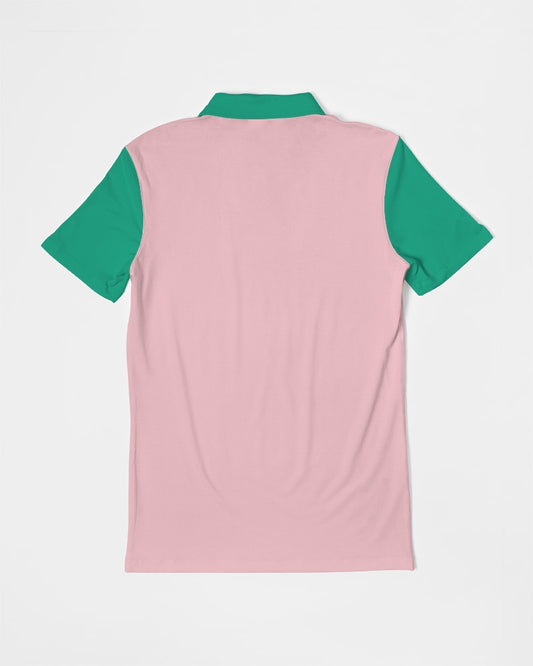 Pink! Slim Fit Short Sleeve Polo With Four Button Placket