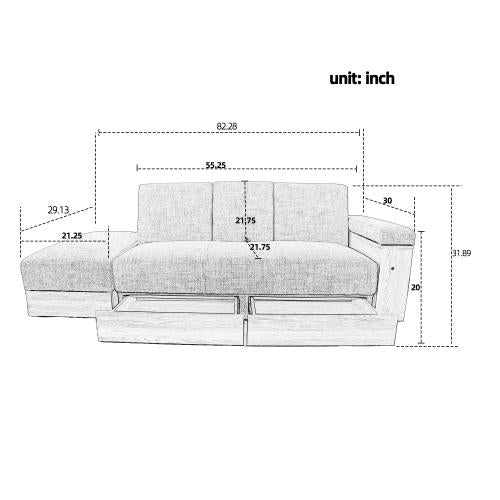 Cozy Haven Hub Sofa - Linen Grey