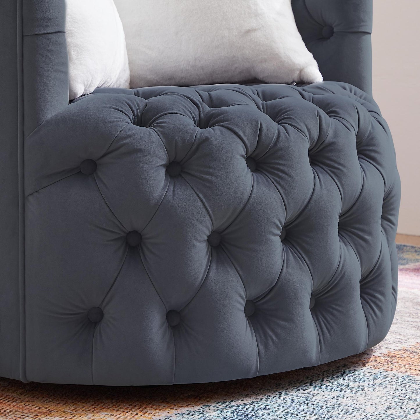 VersaSpin Velvet Elegance Chair - Dark Grey