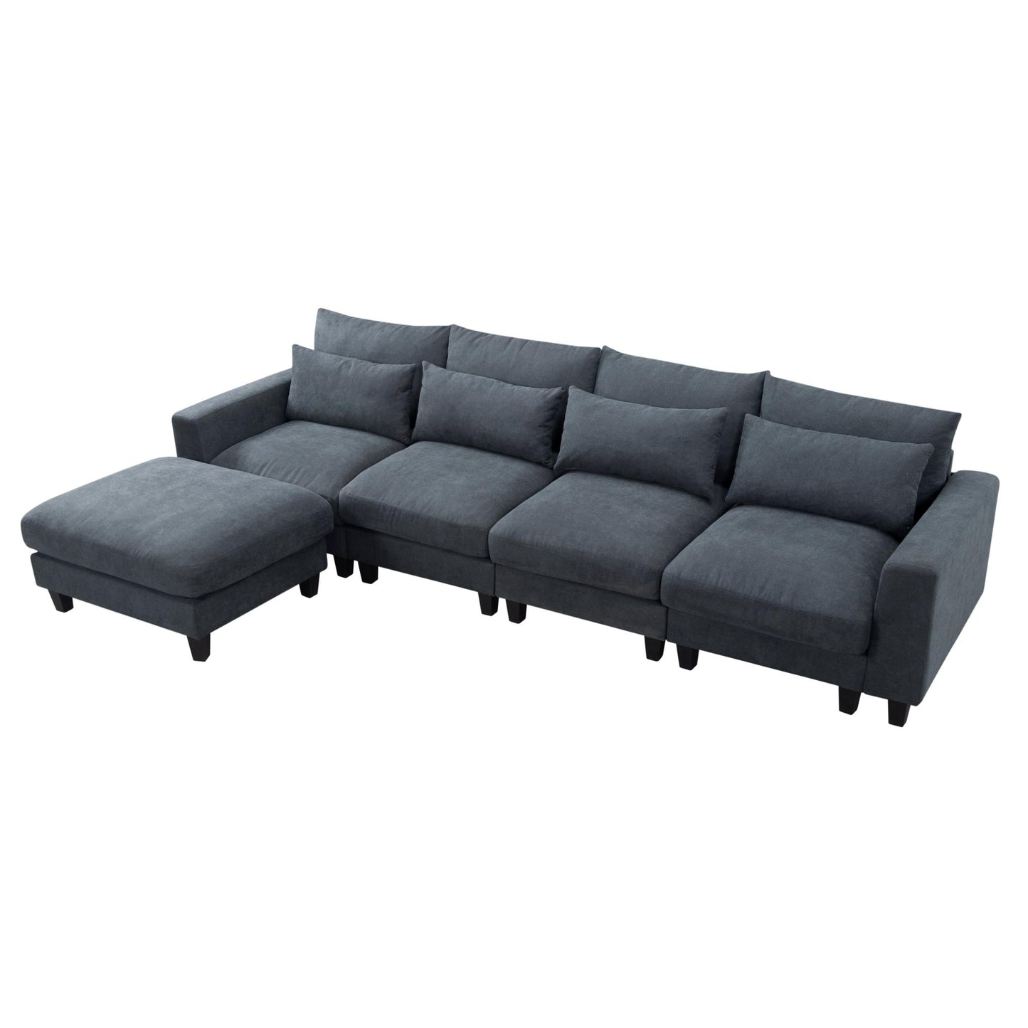 Vogue Vantage Lounge L-Shaped Sectional Sofa with Ottoman