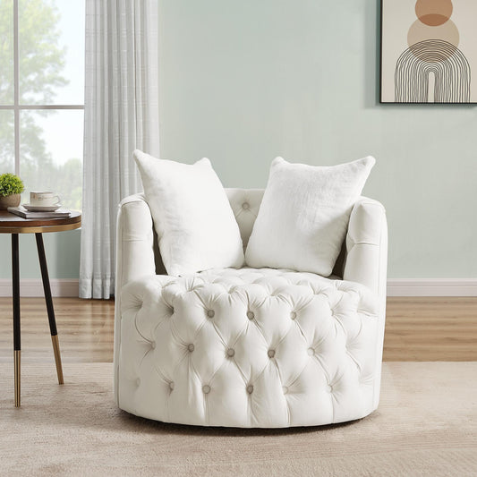 VersaSpin Velvet Elegance Chair - Ivory