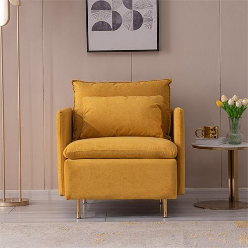 Zenith Linen Upholstered Armchair - Lemon